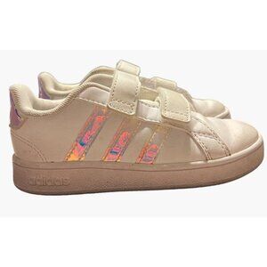 Adidas Superstar White Holographic Kids Sneakers Size 8 Excellent used condition